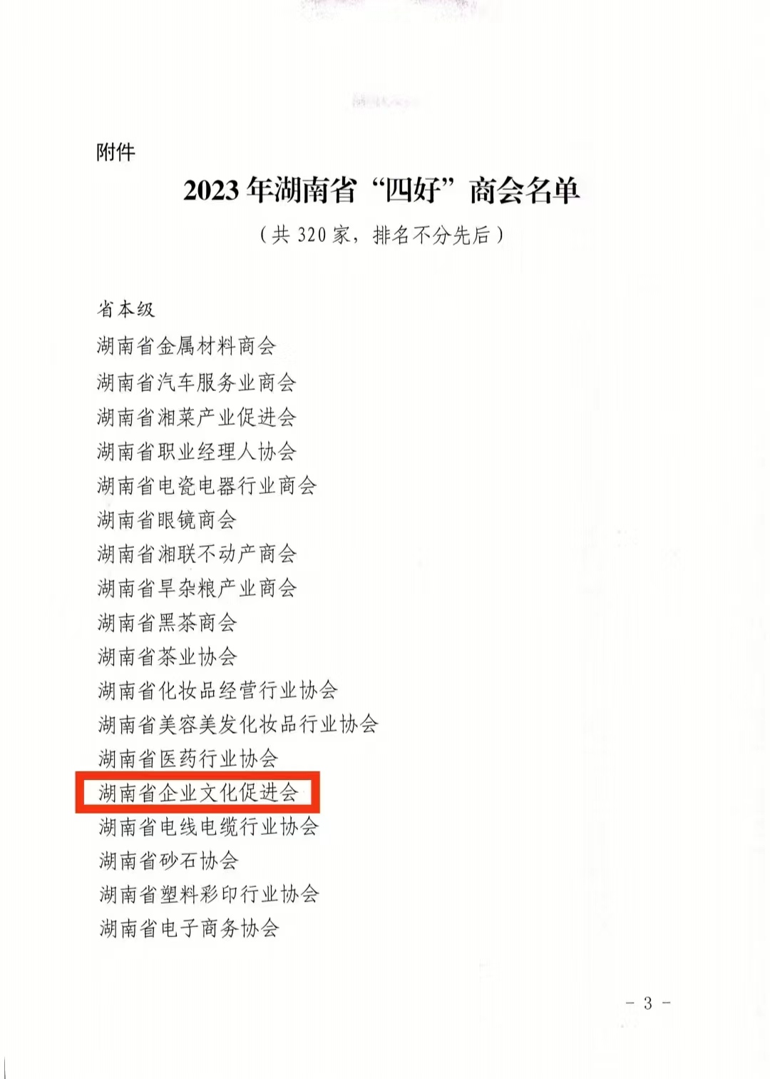 湖南省企業(yè)文化促進(jìn)會(huì)再次榮獲湖南省“四好”商會(huì)榮譽(yù)稱號(hào)